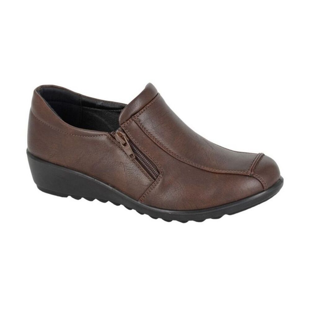 Boulevard Womens/Ladies Loafers / Brown